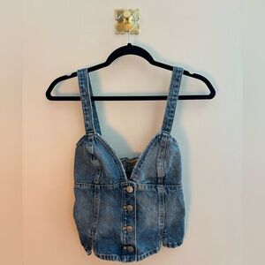 Zara Blue Denim Tank Top